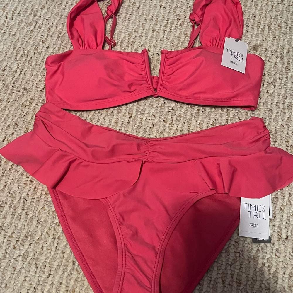 NWT Pink Ruffle Bikini Set